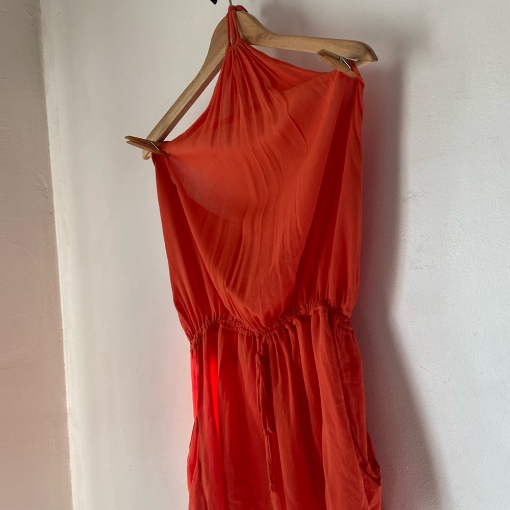 Blue Life Planet S Orange Halter Island Life Mini Dress - Picture 6 of 10